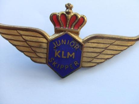 Junior KLM Skipper emaille vliegtuigwing